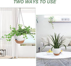 Hanging Planters for Indoor Outdoor Plants, 2 Pack Self Watering Hanging Pot with Drainage Holes & Removable Tray (White, 10'')