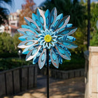Viveta Wind Spinners,18 * 81" Large Outdoor Wind Spinner,Double-Side Wind Sculpture with 4 Sturdy Stake,Metal Windmill for Yard and Garden