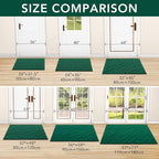 hicorfe Front Door Mat Outside Entrance,32"x40" Absorbent Muddy Dirt Resist Welcome Door Mats Outdoor Indoor,Stain and Fade Resistant,Non Slip Backing Entry Mat Doormat for Entryway(Evergreen)