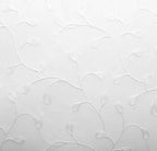 MIUCO Floral Embroidered Semi Sheer Curtains Faux Linen Grommet Window Curtains for Bedroom Living Room 84 Inches Long 2 Panels, Pure White