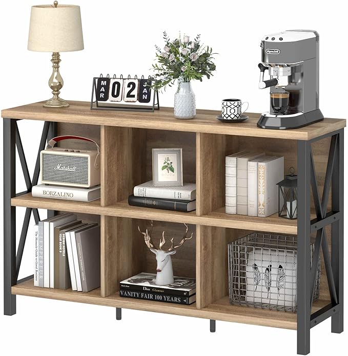 6 Cube Storage Organizer with Shelf - Industrial Bookcase by FATORRI