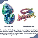 3D Printed 12” Articulated Crystal Dragon Inside 5.1” Egg – Fantasy Collectible, Fidget Toy & Stocking Easter Basket Stuffers for Home & Office Decor (Multicolor).