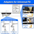 Dishwasher Installation Kit - 8 FT Stainless Steel Dishwasher Hose with 3/8" Compression Connections,Food Grade PEX Inner Tube Dishwasher Water Supply Line with Elbows,Adapters and 6 FT Power Cord