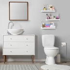 Sorbus Floating Shelves for Wall, Bathroom Shelves Wall Mounted for Kitchen, Bedroom, Bathroom Storage Over Toilet, Hanging Book Shelf for Wall Home Decor Living Room (White, 2 Pack)