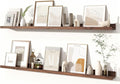 Fun Memories Picture Ledge Shelves Set of 2, 24 Inch Rustic Wall Mounted Floating Shelves with Lip for Home Storage and Décor in Bathroom, Kitchen, Nursery, Bedroom, Living Room, Walnut