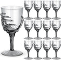 Dandat 12 Pcs Halloween Skeleton Hand Goblets 12oz Clear Plastic Halloween Cups Skull Wine Glass Set for Creepy Spooky Party Decorations (Black)