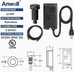 Garbage Disposal Air Switch Kit -Professional- Dual Outlet, Sink Top Waste Disposer On/Off, Garbage Disposal Button, Brass Made Cover, UL Listed