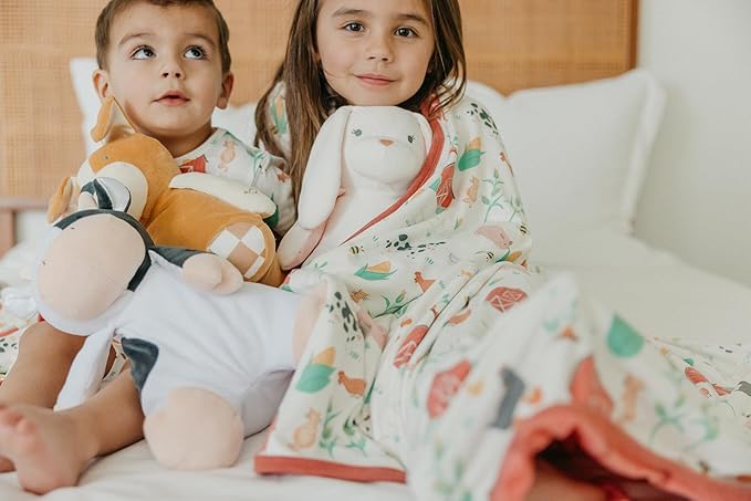 Copper Pearl Jumbo 3-Layer Baby Blanket: Soft Baby Quilts for Boys and Girls | Breathable, Cozy, Toddler Blanket | Baby Quilt for Newborns | 46x46 Premium Polyester/Rayon | Farmstead