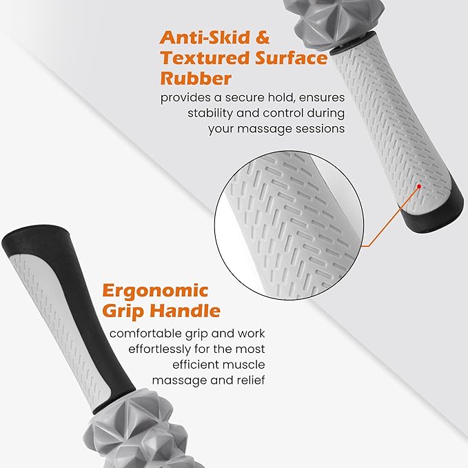 KITWILD Muscle Roller Stick, Massage Roller Stick for Athletes, Body Massage Stick for Muscles Deep Tissue, Muscle Relaxation Roller for Physical Therapy, Myofascial Release, and Yoga Therapy
