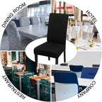 JQinHome Dining Room Chair Covers Set of 8, High Stretch Chair Slipcover Removable Washable Chair Seat Protector Cover for Home Party Hotel Wedding Ceremony (Black)
