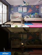 Sumobaby Blackout Curtains for Bedroom 54"x70"Portable Black Out Window Cover with Heat-Resistant Hook&Loop Tape,100% Blackout Shades No Drill Blinds for Windows DIY Cut Fit for Nursery,TV Room(Black)