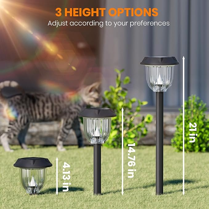AOSEA Bright 10 Pack Solar Lights Outdoor IP65 Waterproof,LED Solar Lights for Outside,Landscape Lighting,Garden Decorative for Yard,Patio,Landscape,Pathway,Sidewalk,Driveway,Lawn (Warm)