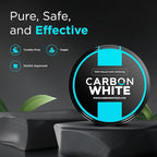 CARBON WHITE Teeth Whitening Powder - Natural Activated Coconut Charcoal Tooth Powder for Removing Stains & Discoloration - Helps Fight Tartar & Plaque, Freshens Breath - Tasteless, Odorless - 30g