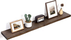 Floating Shelves for Wall Decor, Rustic Solid Elm Wood Live Edge Floating Shelves Wall Mounted, Wall Shelves with Invisible Bracket for Living Room Bathroom Bedroom Kitchen, 48 Inch, Walnut