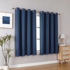 ChrisDowa Grommet Blackout Curtains for Bedroom and Living Room - 2 Panels Set Thermal Insulated Room Darkening Curtains (Stone Blue, 52 x 63 Inch)
