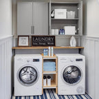 FIMELLO 30" Laundry Room Cabinets Wall Mounted, Ashen Gray