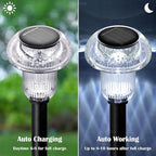 Solar Lights Outdoor Pathway Waterproof 8 Pack Cold White LED Acrylic Mushroom Decorative Garden Lights for Yard Landscape Patio Outside Decor