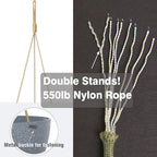 13 Inch 2 Pack Large Hanging Planters for Indoor Outdoor Plants, Plastic Hanging Basket Pots for House Plants Flowers, Grey