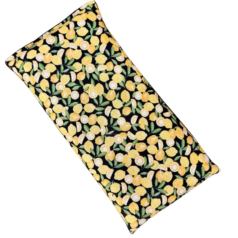Large Microwave Heating Pad with Flax Seed, Scented or Unscented, Good For Back Pain or Cramps, Moist Heat Therapy or Ice Pack, Microwavable Bean Bag, 6" x 12" (Lemon, No Added Herbs)