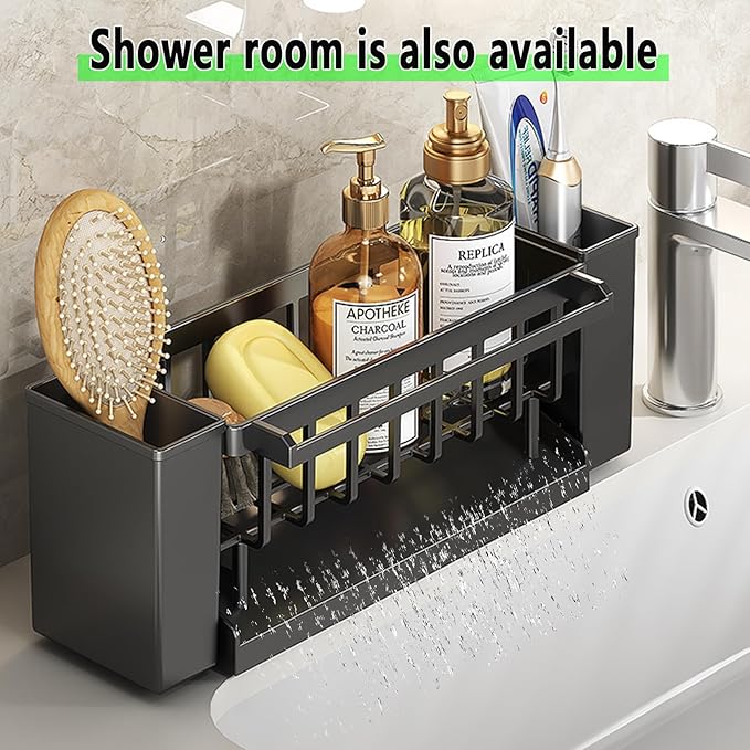 Utensil Holder, 3 Compartments Utensil Drying Rack, Dish Drainer for Kitchen Counter,Kitchen Utensils Holder with Towel Bar,Self-Draining Tray Design(White)