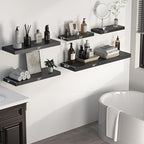 Floating Shelves - 10.3 Inch Deep Wall Shelf for Decor & Storage - Wall Mounted Display Shelving with Invisible Heavy-Duty Metal Bracket - 36" W x 10.3" D x 1.8" H - Set of 1 - Rustic Black