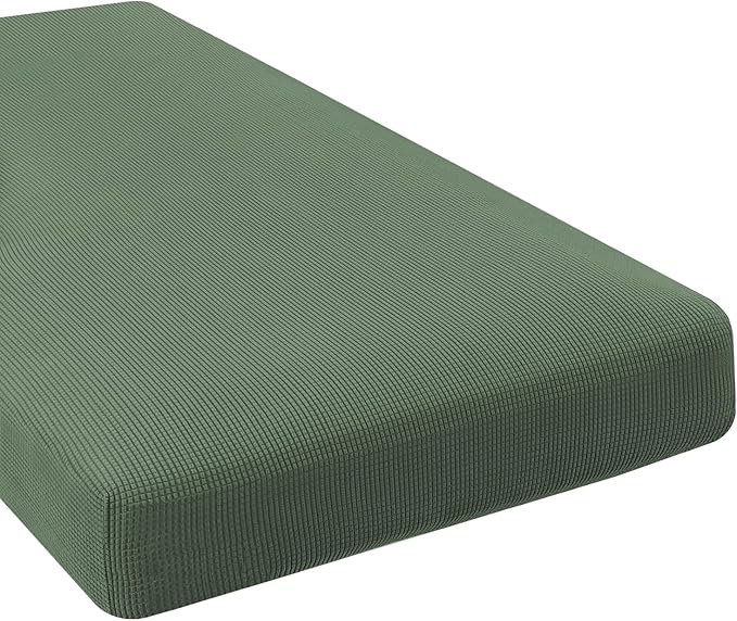 H.VERSAILTEX Super Stretch Individual Chaise Cover Sectional Couch Covers for L Shaped Sofa Both Left/Right Featuring Thick Jacquard Textured Twill Fabric (1 Piece Chaise Cover, Loden Frost)
