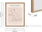 Poster Master Vintage Poster - Retro One Line Dog Drawing Print - Dog Art - Minimal Gift for Men, Women, Animal Lover - Abstract Wall Decor for Home, Office, Bedroom, 11x14 Beige Framed
