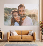 Personalized Custom Tapestry - Ships Next Business Day, Made in USA - Upload Your Own Image for a Unique Wall Hanging Backdrop, Perfect for Home & Living Room Decor, Bedroom Wall Art (60x103)