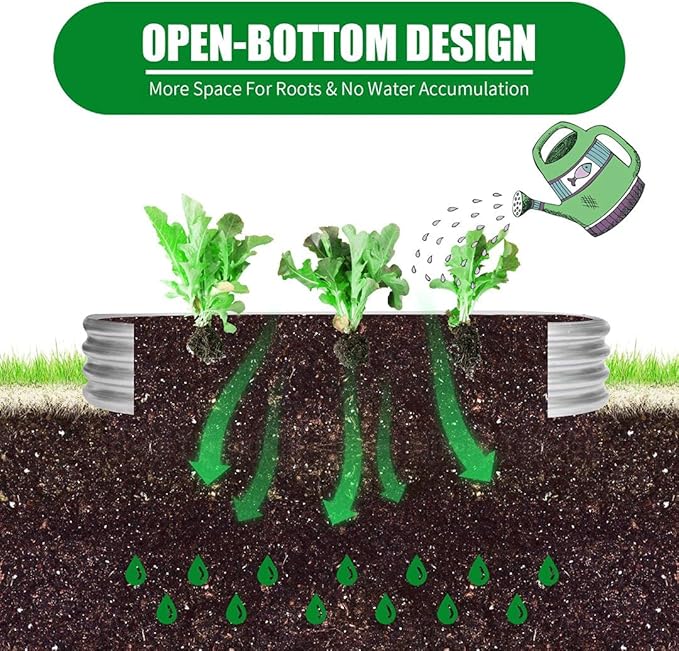 9 ft x 3 ft Raised Garden Bed Metal Elevated Planter for Vegetable Flower Herb (2pk)