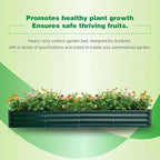 GARDMAX 8x4x1FT Galvanized Raised Garden Bed Kit, Metal Planter Boxes Outdoor with Easy Assembly, Large Garden Bed for Vegetables, Fruits, Flower, Herbs Rectangle Dark Green