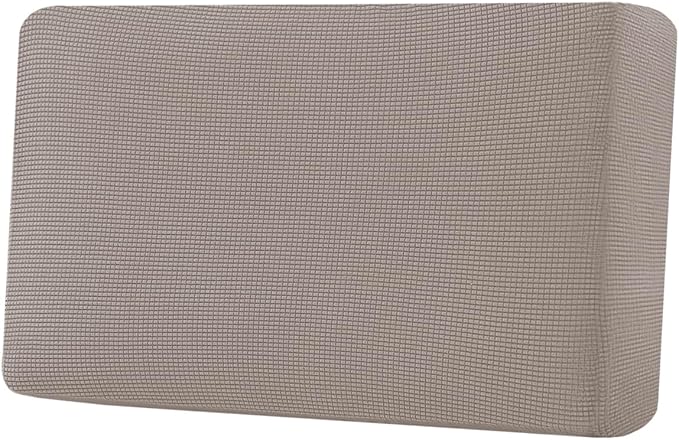 H.VERSAILTEX Super Stretch Individual Seat Cushion Covers Sofa Covers Couch Cushion Covers Slipcover Sets Thick Jacquard Textured Twill Fabric (1 Piece Loveseat Cushion Cover, Taupe)