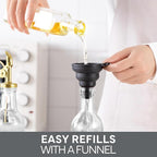 COOK WITH COLOR Glass Olive Oil Dispenser Bottle - 2 Pack, 17 oz Cruet - Elegant Carafe Decanter with Spout for Kitchen, Suitable for Vinegar, Coffee Syrups & Other Liquids