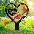 Personalized Cemetery Memorial Metal Stakes, Cardinals Memorial Grave Markers,Graden Decorations for Loss of Mother Father, Outdoor Sympathy Decor Gift