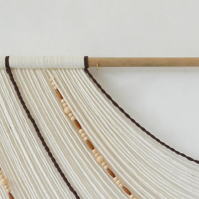 Macrame Wall Hanging Handcrafted Boho Wall Decor Bead Woven Wall Hanging for Bedroom, Living Room, Entryway, Farmhouse or Nursery Bohemian Home Aesthetic 57"x35"