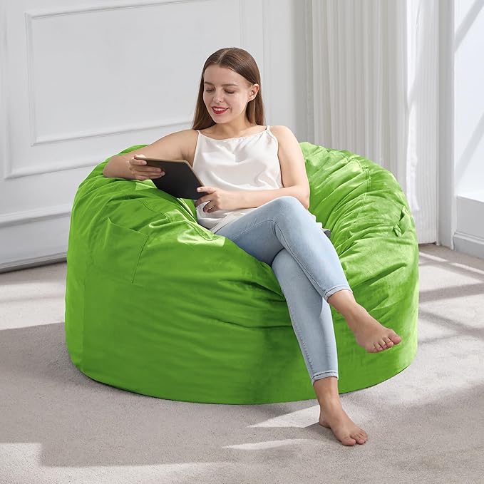 Hobestluk 3FT Bean Bag Chair Giant Bean Bag Chairs for Adults Large Bean Chairs with Removable Cover, Beanbag Chair with Filler, Adult Bean Bag Chairs for Living Room, Bedroom