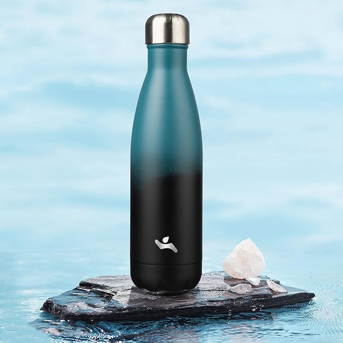 Insulated Water Bottles,17 oz Double Wall Stainless Steel Vacumm Metal Flask for Sports Travel,Indigo Black