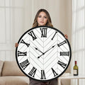 30 Inch Large Wall Clock Farmhouse Style - White Silent Non-Ticking Rustic Decor for Living Room, Kitchen, Bedroom