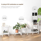 TUTOTAK End Table with Charging Station, Small Side Table with Outlets, Nightstand Bedside Table, 2-Tier Storage Shelf for Small Space, Living Room, Bedroom, Marble White TB01BMW040