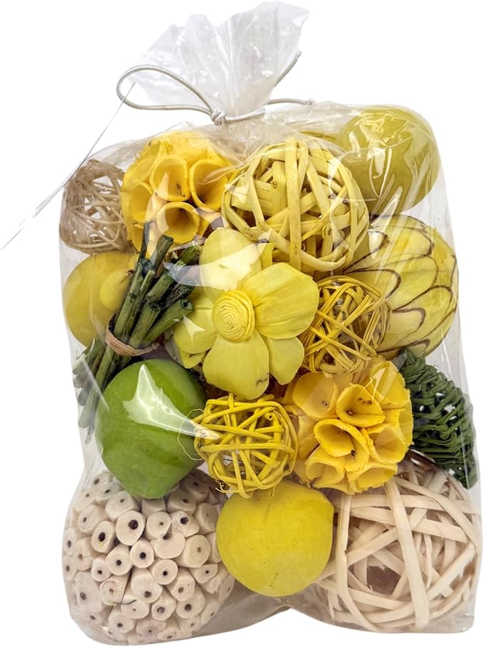 ANDALUCA Decorative Balls Bag Bowl Filler Home Decor (Yellow)