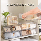 Socks Underwear Drawer Organizer Dividers, 16 Cell Stackable Closet Organizer, Plastic Underwear Drawer Storage for Clothing, Baby Clothes, Bra, Ties, Belts