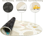 STARUIA Small Kids Rug for Kids Room, 3'x5' Washable Road Rug for Baby Nursery, Non-Slip Car Rugs for Playroom, Tan Traffic Play Mat Soft Fun Rugs for Boys Girls Dorm Toy Room Tent