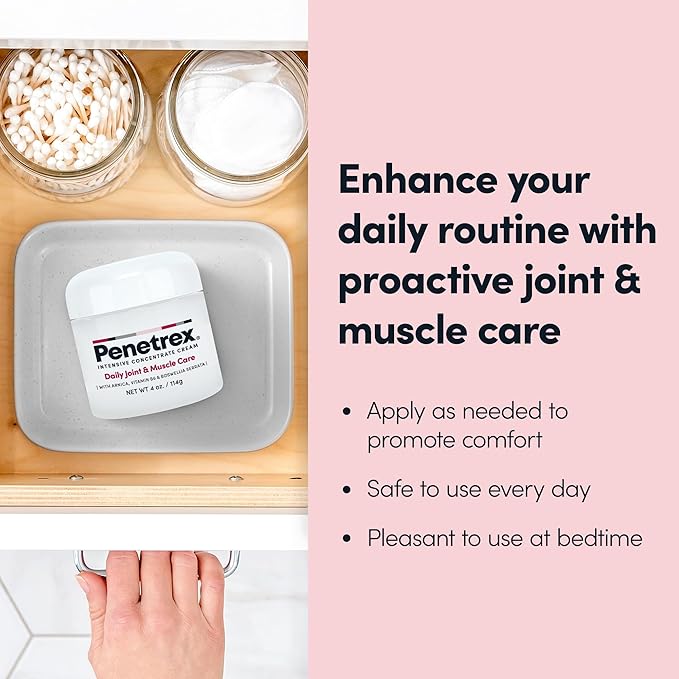 Penetrex Joint & Muscle Therapy - Soothing Comfort for Back, Neck, Hands, Feet - Premium Whole Body Rub with Arnica, Vitamin B6 MSM & Boswellia - Non-Greasy 4oz Cream