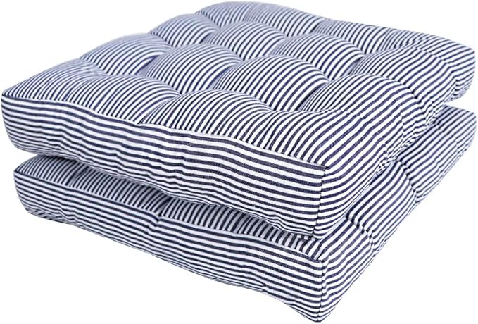Tiita Chair Cushions 22"x22" Square Windows Pad for Adults Seating Pillows Set of 2, Blue