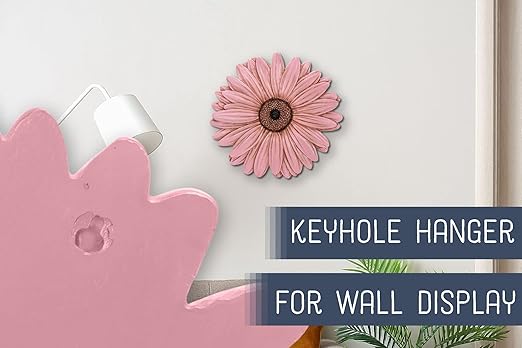 NAT & Jules Gerbera Daisy Flower Shaped Dimensional Indoor Outdoor 12 inch Cast Resin Decorative Garden Stepping Stone, Patio, Walkway Sculpture Yard Art, Pink