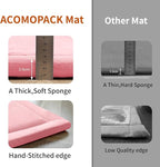 ACOMOPACK Baby Play Mat for Floor,1.3" Thick Memory Foam Area Rug for Living Room,Soft Velvet Crawling with Non-Slip Bottom for Kid,Toddler,39"×59" Tummy Time Nursery Rugs,Yoga（Pink）