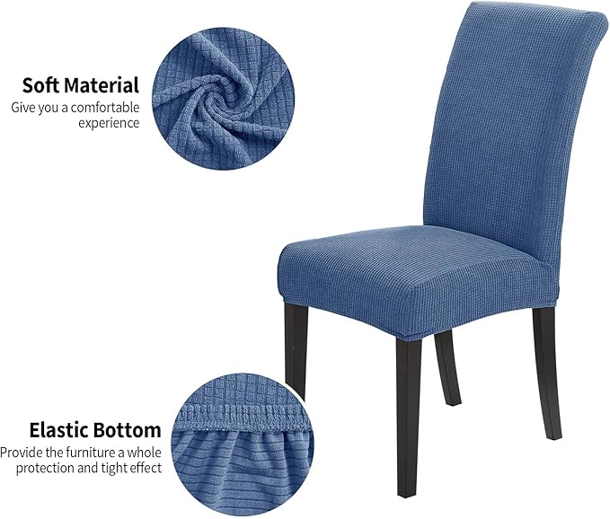 Joccun Chair Covers for Dining Room Set of 4, Dining Chair Slipcovers Stretch Dining Room Chair Covers Seat Protector,Washable Parsons Chair Cover for Home,Banquet(Riverside,4 Pack)