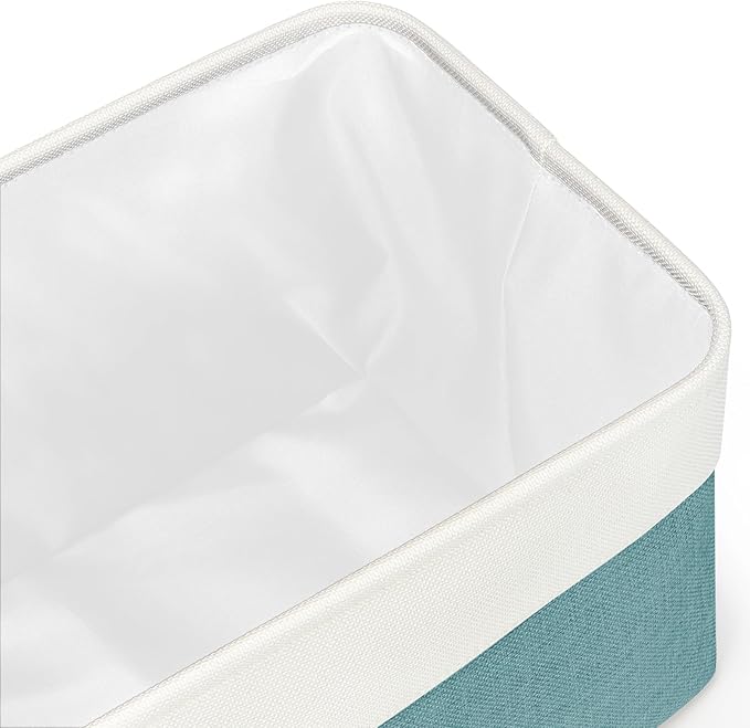 Kntiwiwo Foldable Storage Bins 15" x 10" x 9.5" Fabric Storage Basket Cube with Handles Large Linen Closet Organizer Bins for Organizing Shelf Home, Set of 3, Teal
