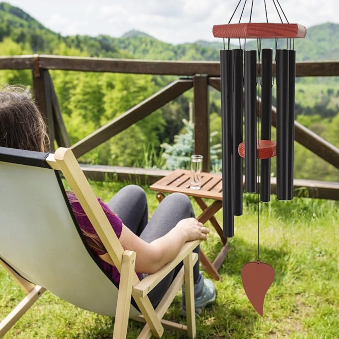 Wind Chimes for Outside, Memorial Wind Chimes with 6 Long Metal Tubes, Sympathy Wind Chime with Sound, Perfect for Garden, Patio and Yard