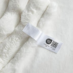 Cozy Bliss Faux Fur Throw Blanket for Couch, Cozy Warm Plush Striped Blanket for Sofa Bedroom Living Room, 50 * 60 Inches Cream White