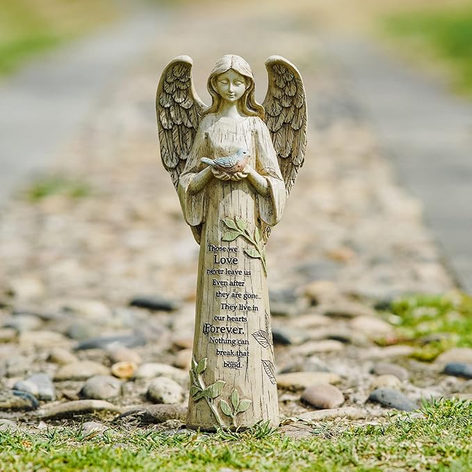 Topadorn Garden Statuary Outdoor Praying Angel Resin Figurines,Angel Collectible Sculptures,10" H